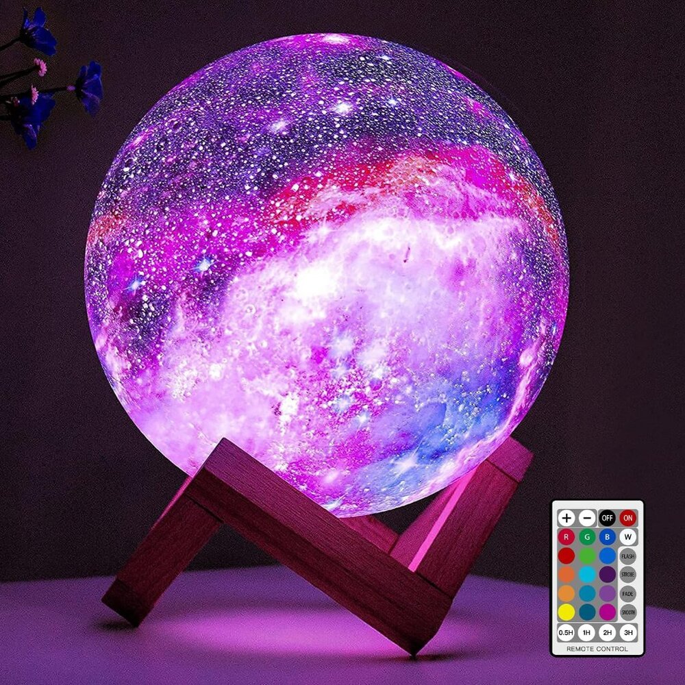 New Moon Lamp Galaxy Lamp 5.9 inch 16 Colors LED 3D Moon Light Remote & Touch